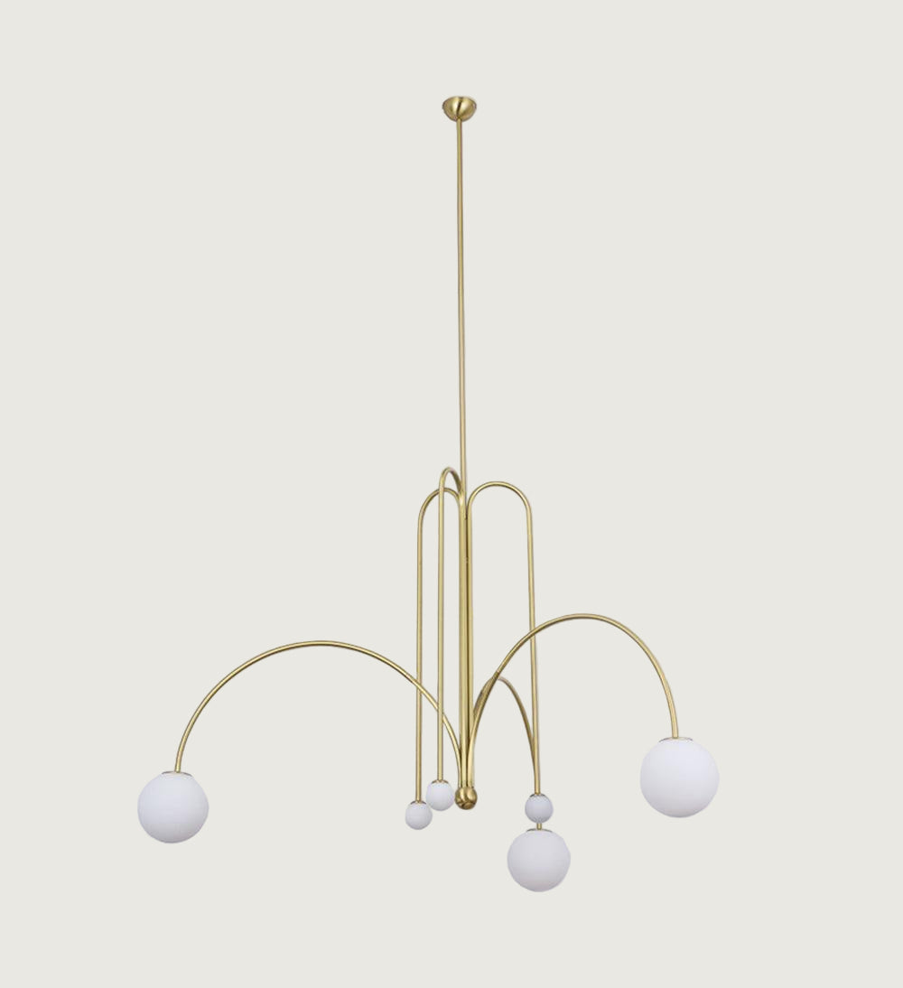 Lámpara Colgante Moderna de 6 Cabezas con Diseño Elegante - Acabados en Metal y Vidrio 9