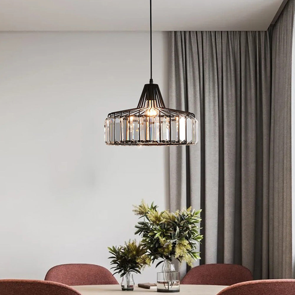 Lámpara Colgante Moderna de Cristal Negro con Acabado Elegante y Diseño Sofisticado 2