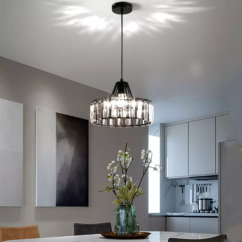 Lámpara Colgante Moderna de Cristal Negro con Acabado Elegante y Diseño Sofisticado 8