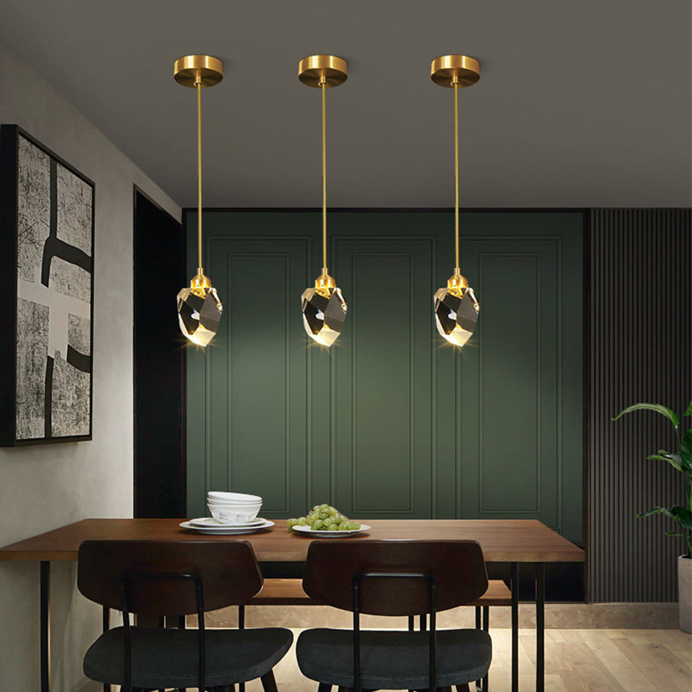 Lámpara Colgante Moderna de Cristal en Forma de Gota de Oro – Elegante Chandelier para Comedor y Sala de Estar 2