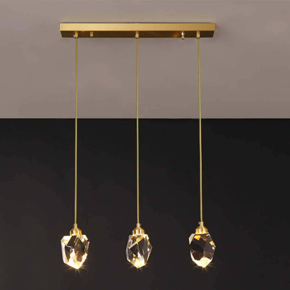 Lámpara Colgante Moderna de Cristal en Forma de Gota de Oro – Elegante Chandelier para Comedor y Sala de Estar 4