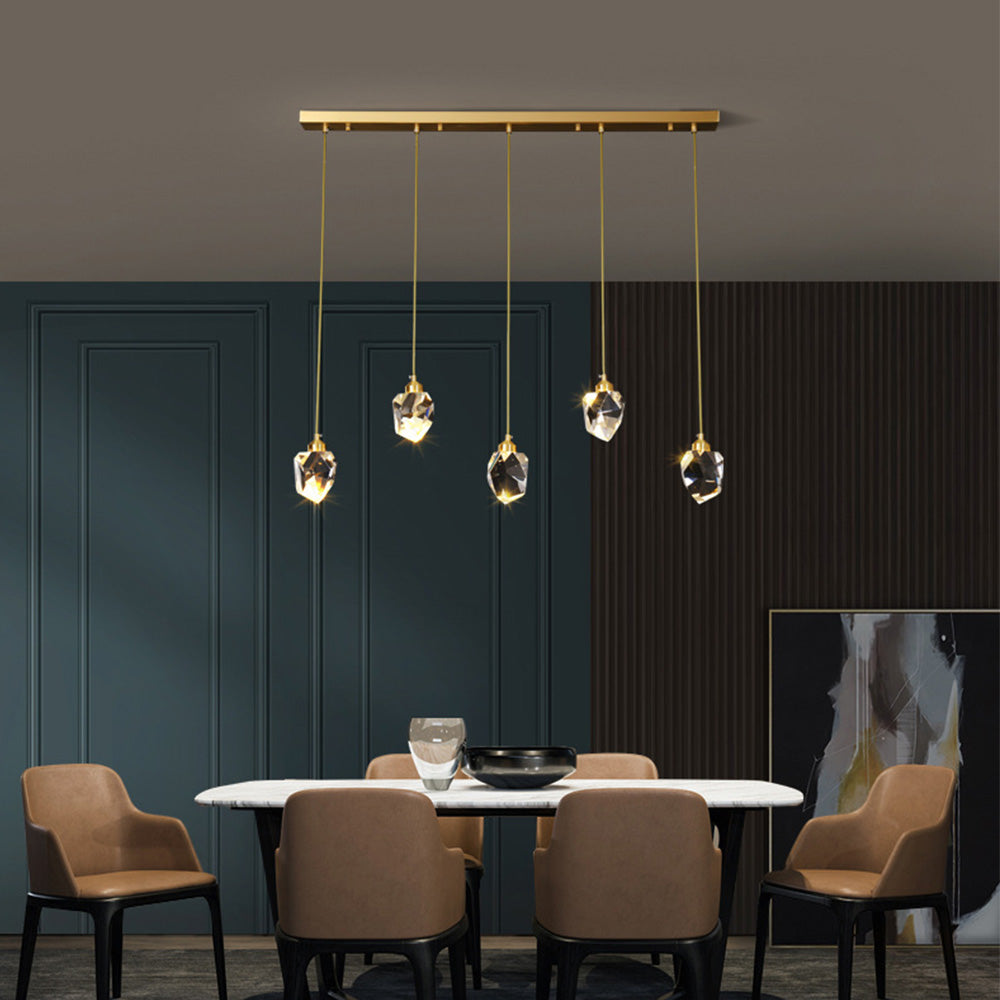 Lámpara Colgante Moderna de Cristal en Forma de Gota de Oro – Elegante Chandelier para Comedor y Sala de Estar 6