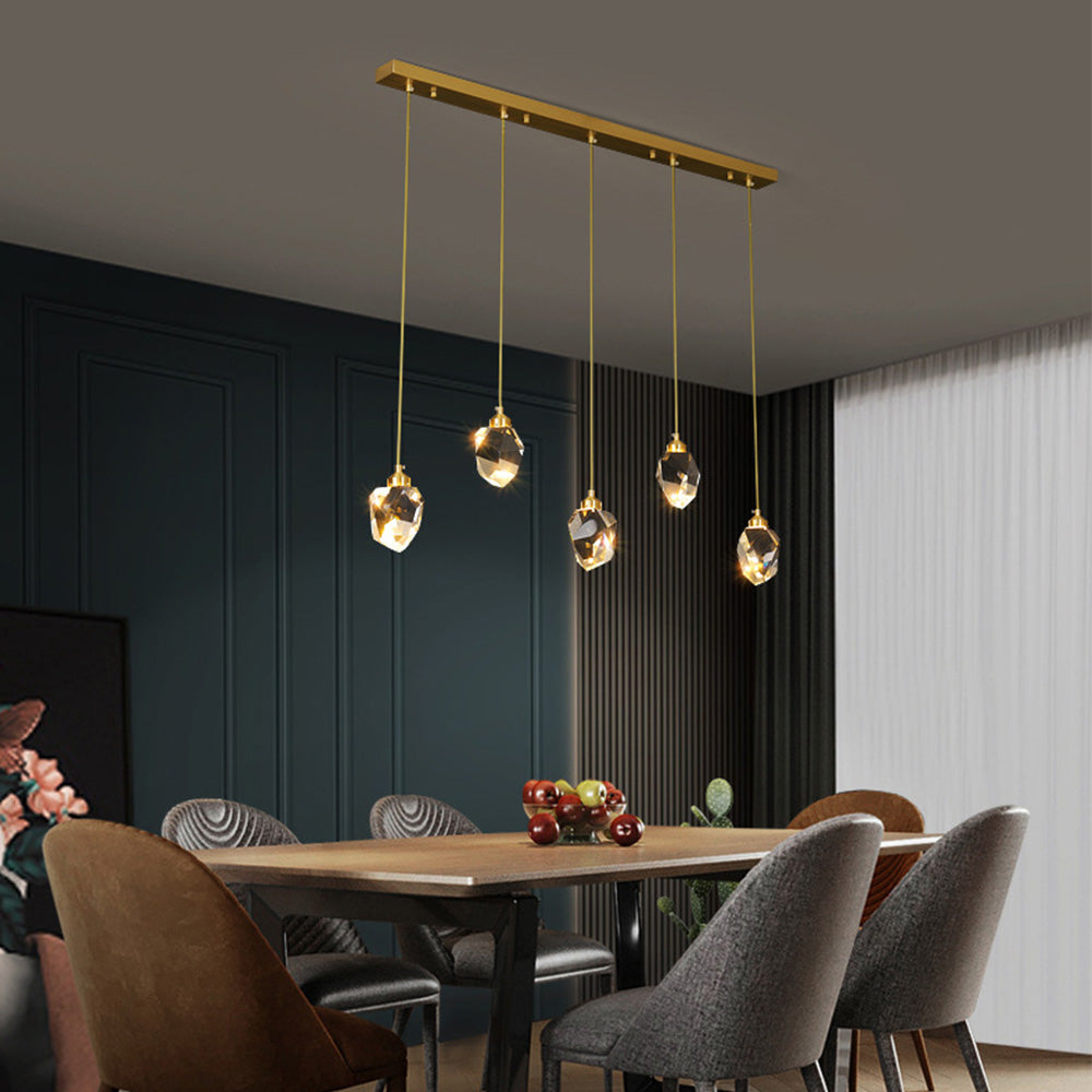 Lámpara Colgante Moderna de Cristal en Forma de Gota de Oro – Elegante Chandelier para Comedor y Sala de Estar 7
