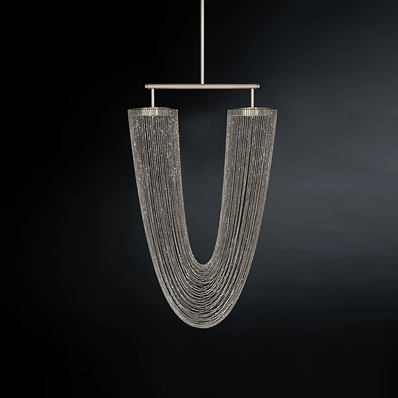 Lámpara Colgante Moderna de Diseño Elegante con LED Integrado y Cadenas de Cobre – 48cm x 70cm, Ideal para Techo 10