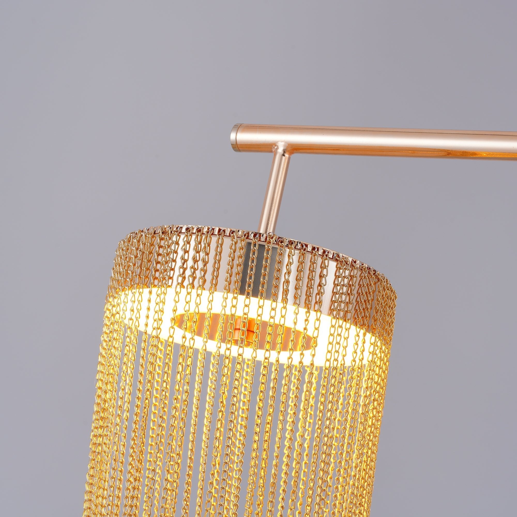 Lámpara Colgante Moderna de Diseño Elegante con LED Integrado y Cadenas de Cobre – 48cm x 70cm, Ideal para Techo 6