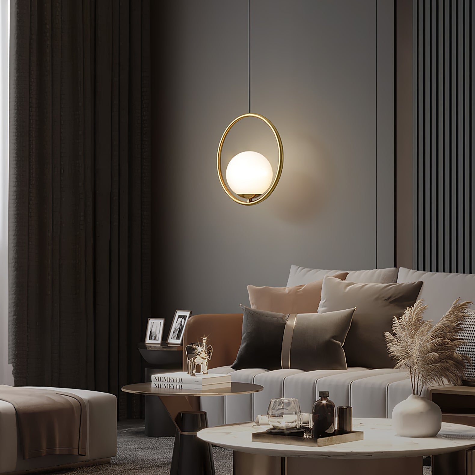 Lámpara Colgante Moderna de Metal y Vidrio con Diseño Elegante – Disponible en Varias Medidas 7