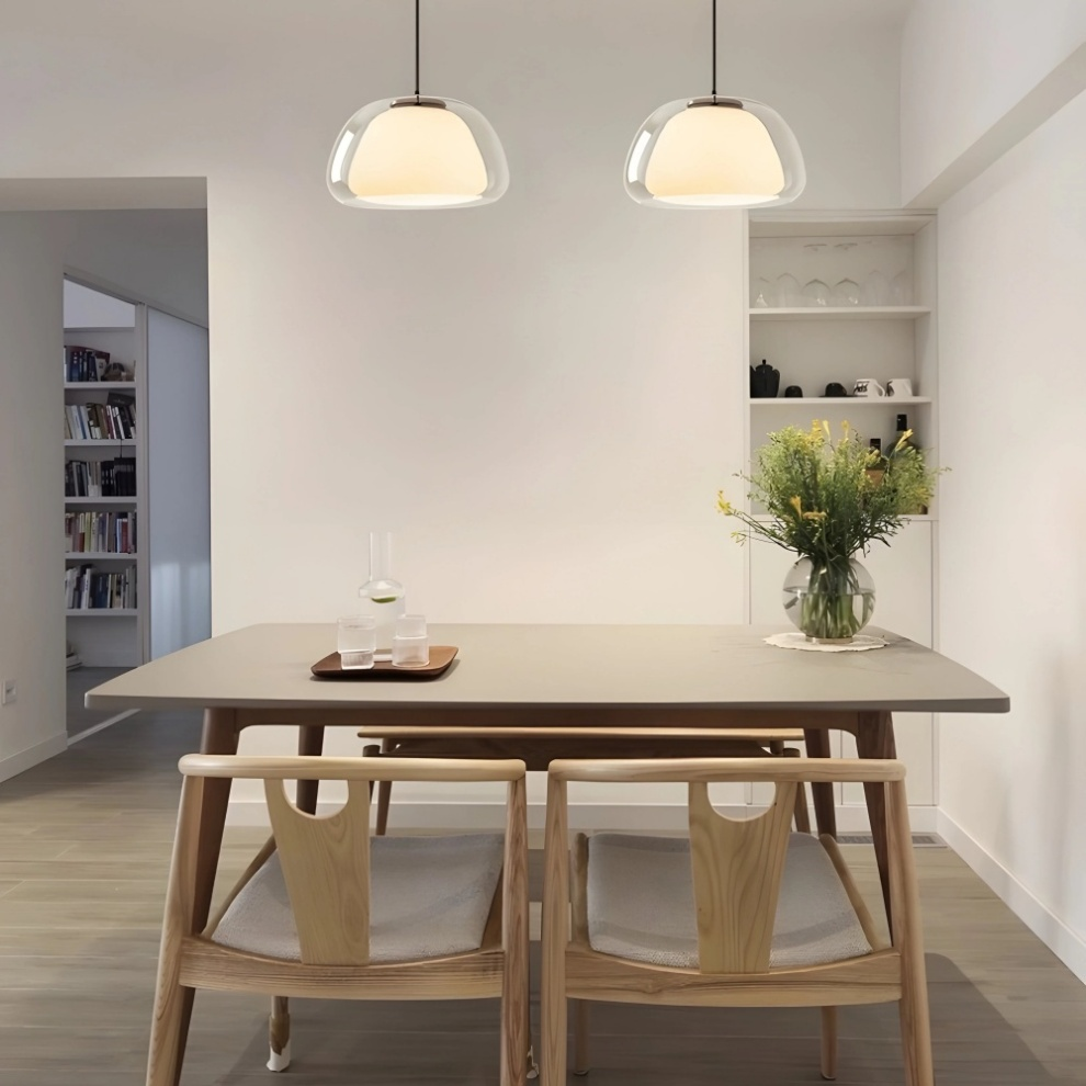 Lámpara Colgante Moderna de Vidrio Lechoso – Diseño Elegante para Iluminación Ambiental 7