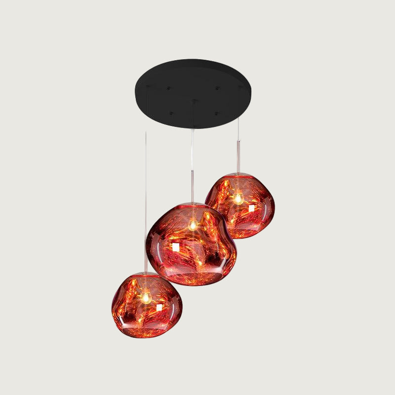 Lámpara Colgante Redonda Lava con Acabado Metálico y Efecto Espejo - Lámparas de Techo Modernas para Decoración Elegante 0
