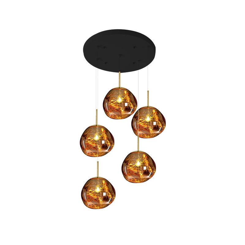 Lámpara Colgante Redonda Lava con Acabado Metálico y Efecto Espejo - Lámparas de Techo Modernas para Decoración Elegante 15