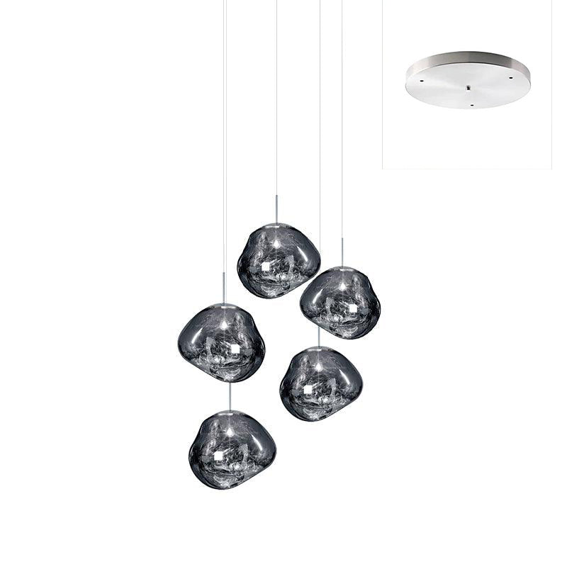 Lámpara Colgante Redonda Lava con Acabado Metálico y Efecto Espejo - Lámparas de Techo Modernas para Decoración Elegante 18
