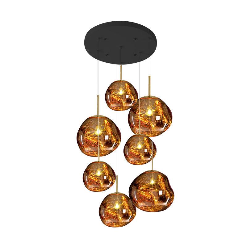 Lámpara Colgante Redonda Lava con Acabado Metálico y Efecto Espejo - Lámparas de Techo Modernas para Decoración Elegante 19