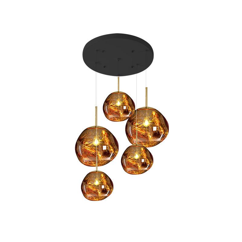 Lámpara Colgante Redonda Lava con Acabado Metálico y Efecto Espejo - Lámparas de Techo Modernas para Decoración Elegante 24