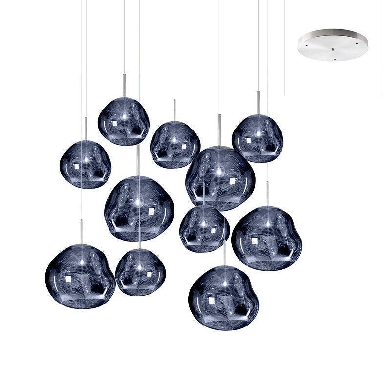 Lámpara Colgante Redonda Lava con Acabado Metálico y Efecto Espejo - Lámparas de Techo Modernas para Decoración Elegante 27