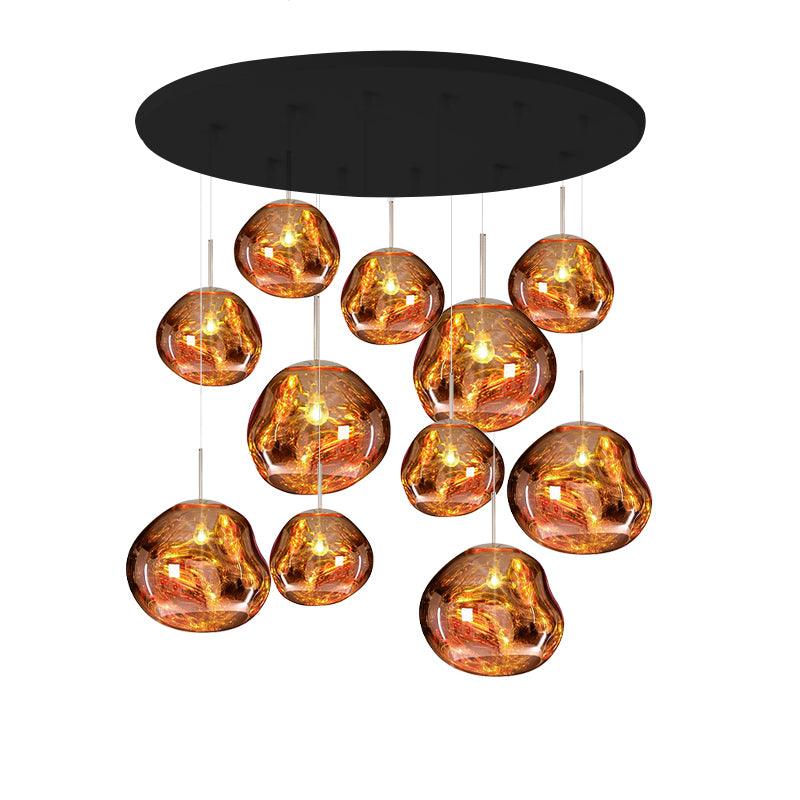 Lámpara Colgante Redonda Lava con Acabado Metálico y Efecto Espejo - Lámparas de Techo Modernas para Decoración Elegante 30