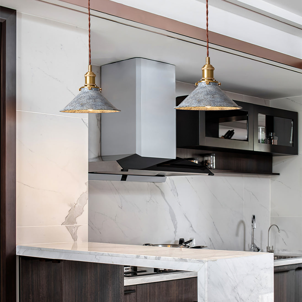 Lámpara Colgante Retro Industrial de Metal y Latón para Cocina y Comedor 5