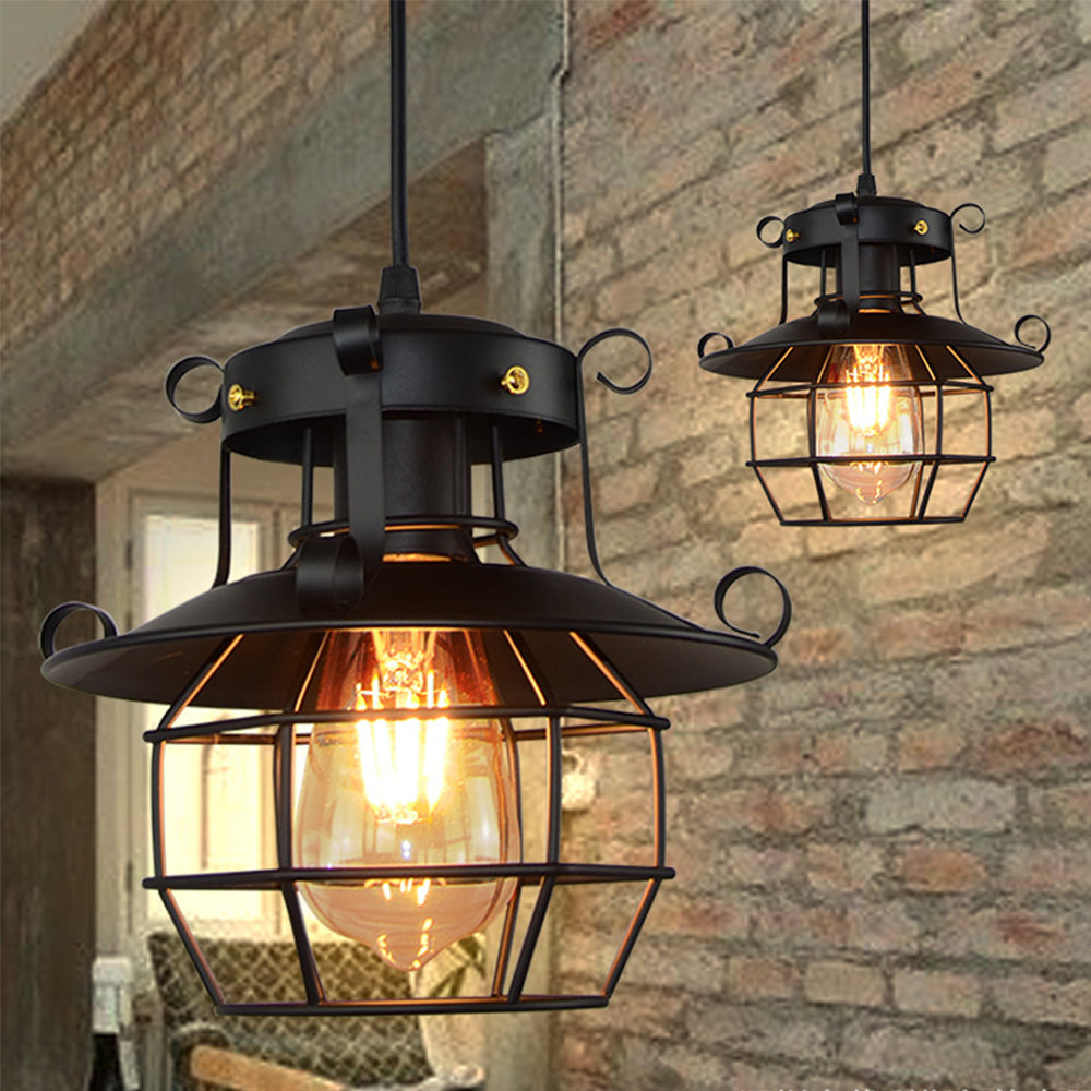 Lámpara Colgante Vintage Industrial de Hierro – Diseño Retro para Cocinas y Comedores 0