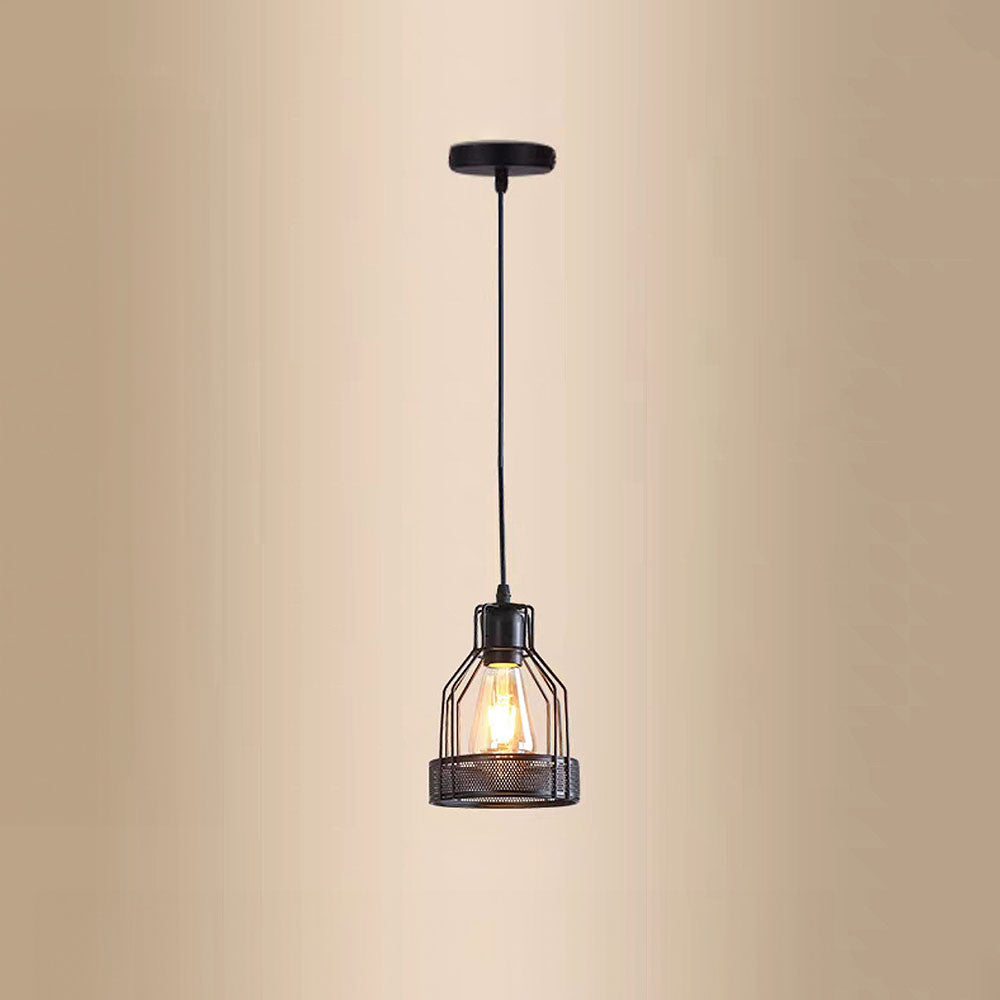 Lámpara Colgante Vintage de Hierro Negro con Múltiples Bombillas para Comedor 6