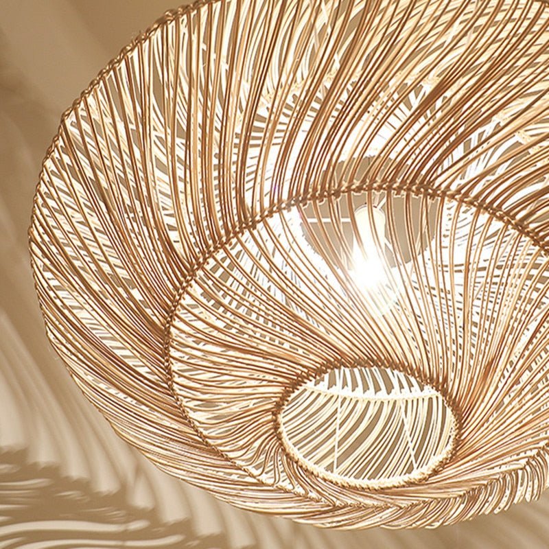 Lámpara Colgante Vintage de Ratán para Techo – Diseño Acogedor en Tres Tamaños, Ideal para Decoración Natural 3