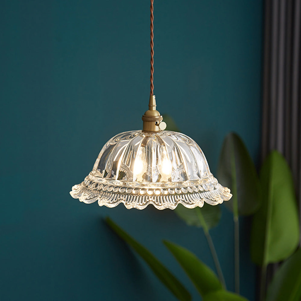 Lámpara Colgante Vintage de Vidrio para Isla de Cocina - Elegancia Clásica y Luz Sofisticada 0