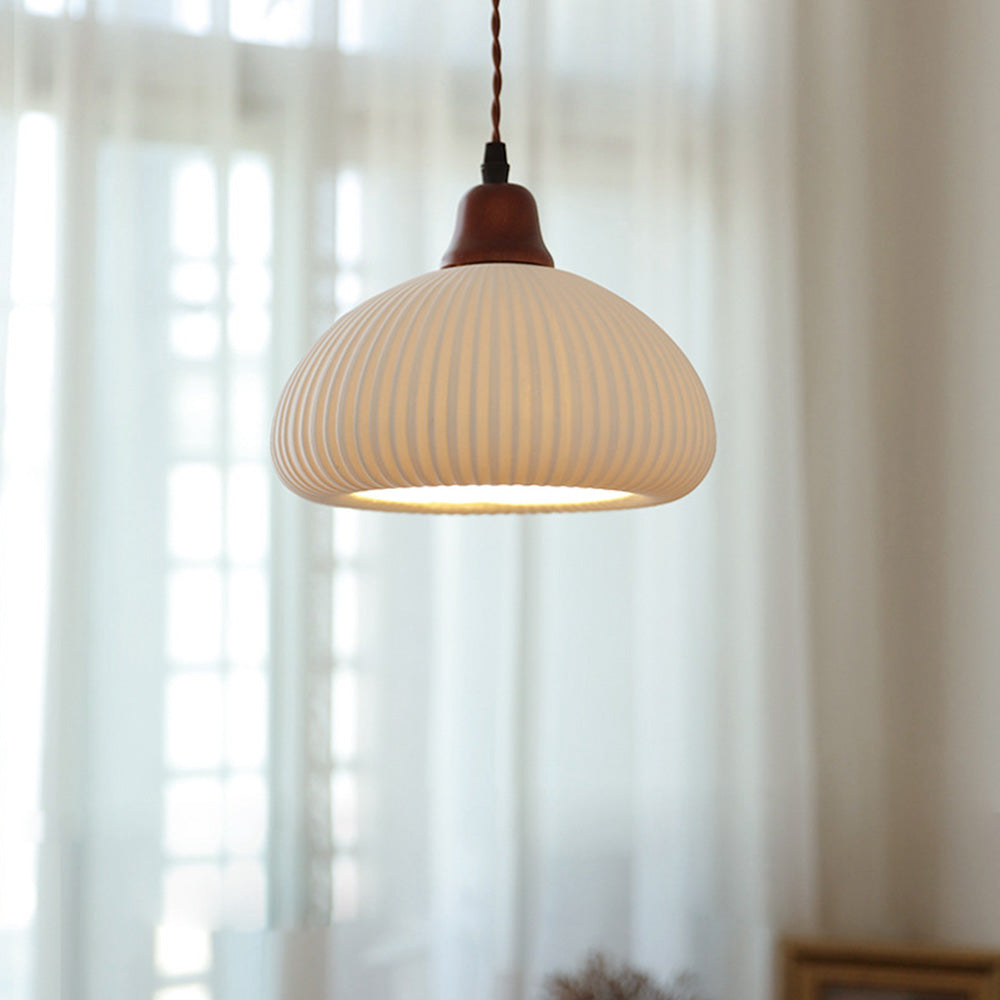 Lámpara Colgante de Cerámica Blanca Vintage para Comedor y Sala de Estar 6