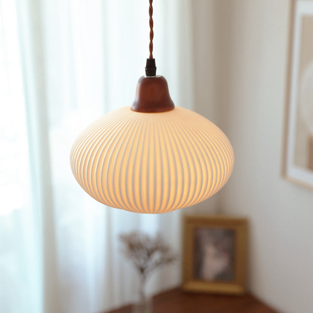 Lámpara Colgante de Cerámica Blanca Vintage para Comedor y Sala de Estar 9