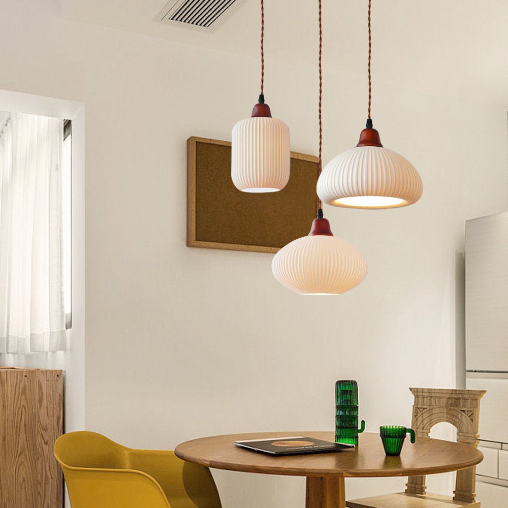Lámpara Colgante de Cerámica Blanca, Diseño Clásico, Luz Cálida – Lámpara Techo Ideal para Ambientes Acogedores 11