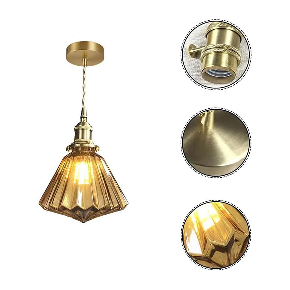 Lámpara Colgante de Cristal y Latón para Cocina – Elegante y Moderna 4