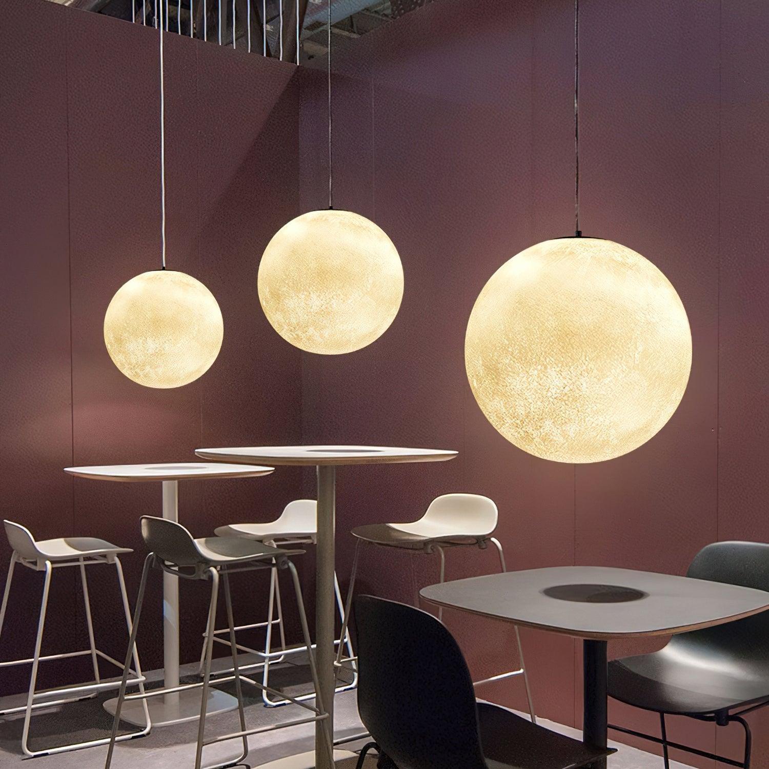 Lámpara Colgante de Diseño Lunar con Luz LED Integrada – Ideal para Decoración Interior 1