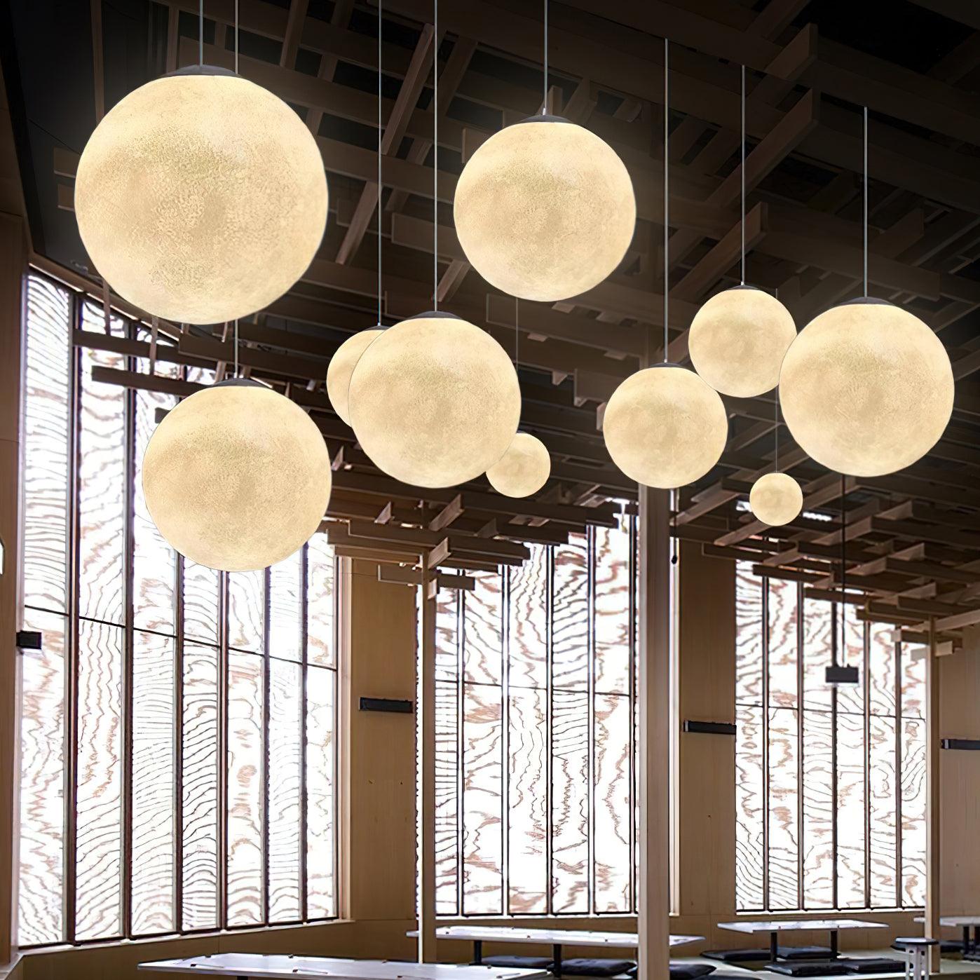 Lámpara Colgante de Diseño Lunar con Luz LED Integrada – Ideal para Decoración Interior 4