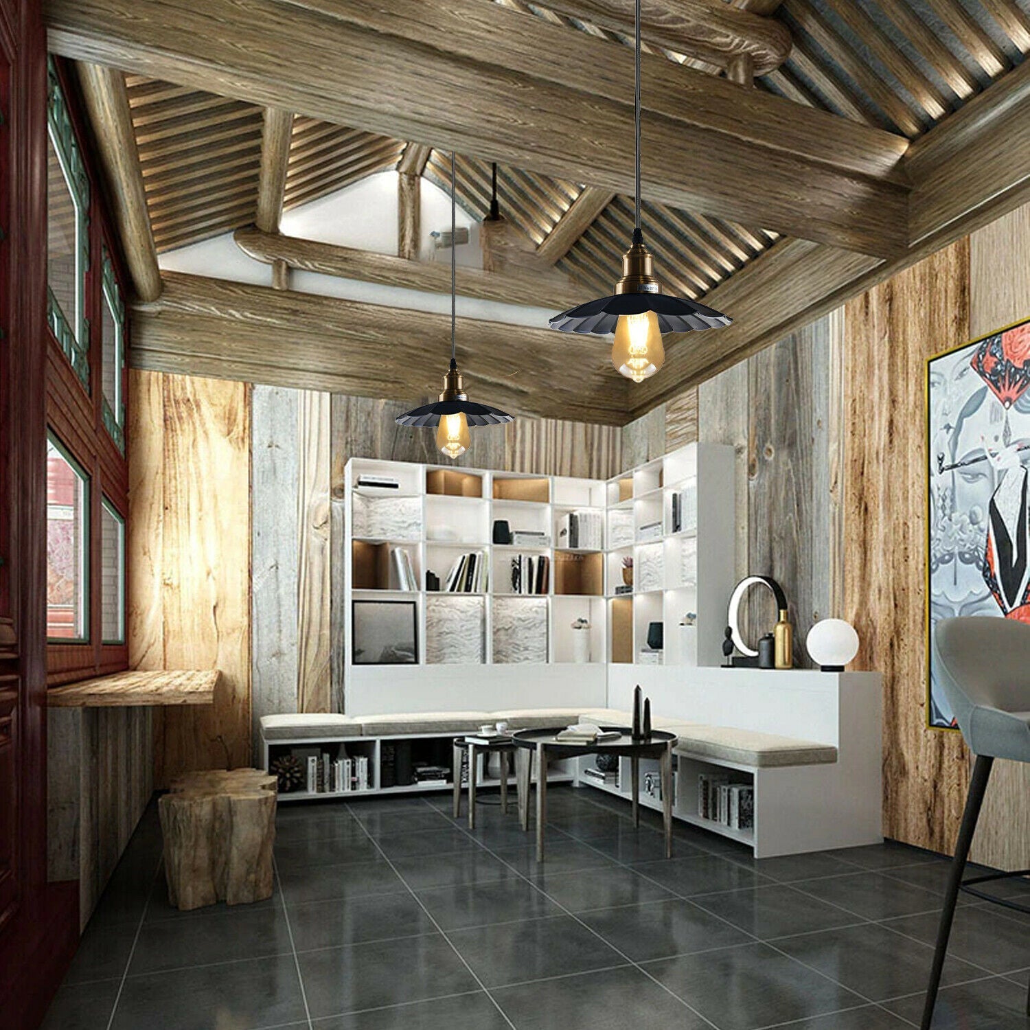 Lámpara Colgante de Diseño Minimalista Blanca para Sala de Estar 9