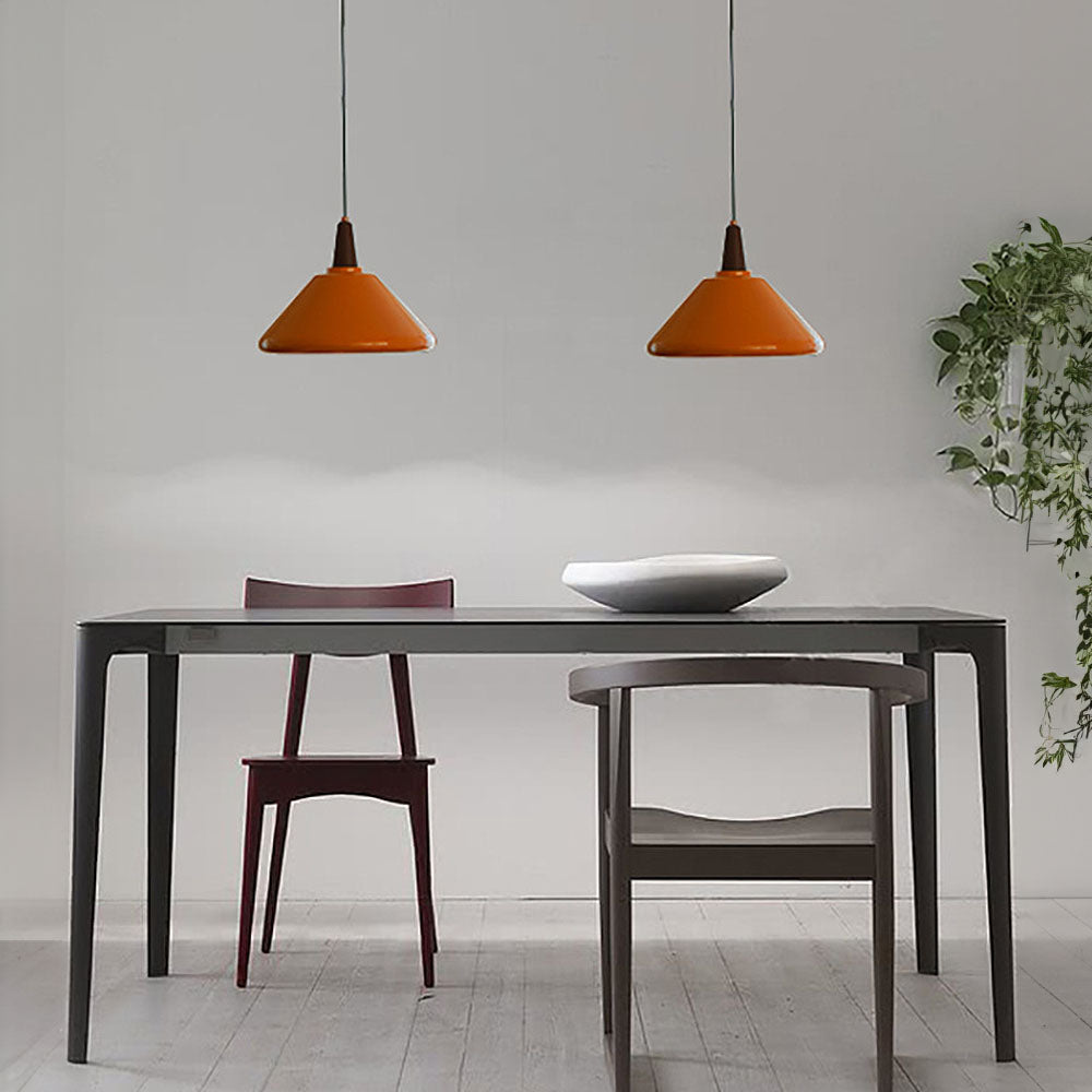 Lámpara Colgante de Hierro Naranja para Cocina – Diseño Moderno y Elegante 0