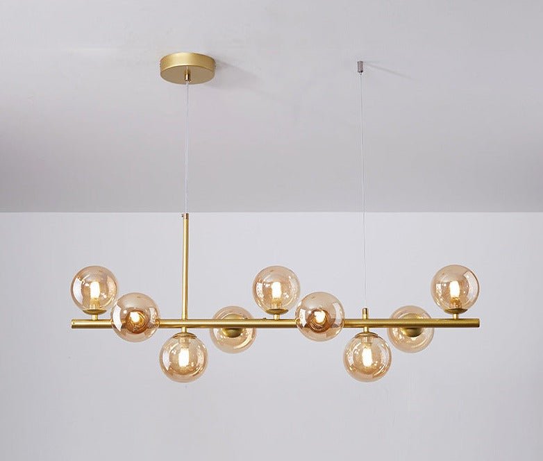 Lámpara Colgante de Lujo para Comedor, Diseño Elegante en Hierro y Vidrio, Altura Ajustable, Ideal para Lamparas de Techo Modernas 0
