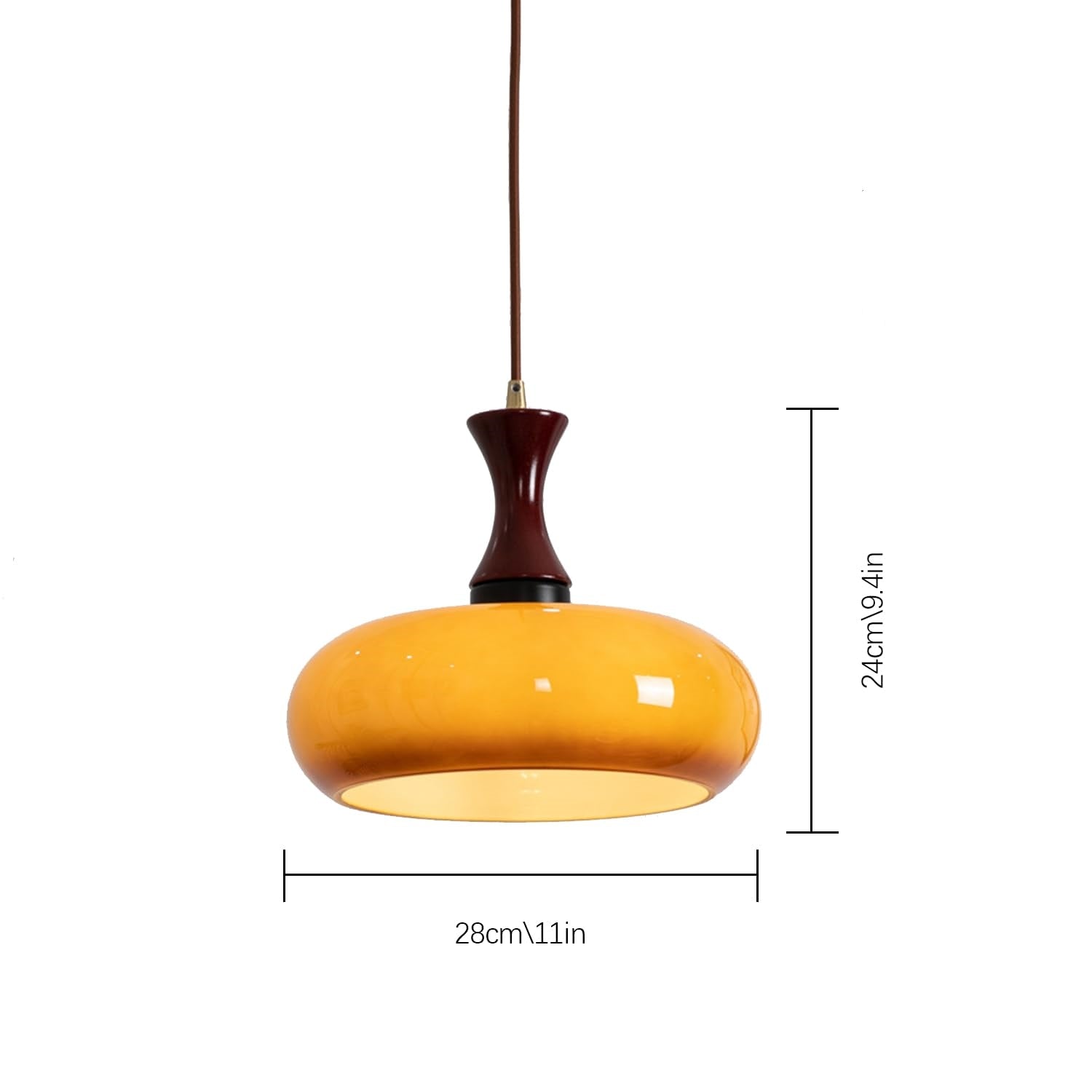 Lámpara Colgante de Madera Amarilla con Diseño Dome – Iluminación Elegante para Cocina y Salón 8