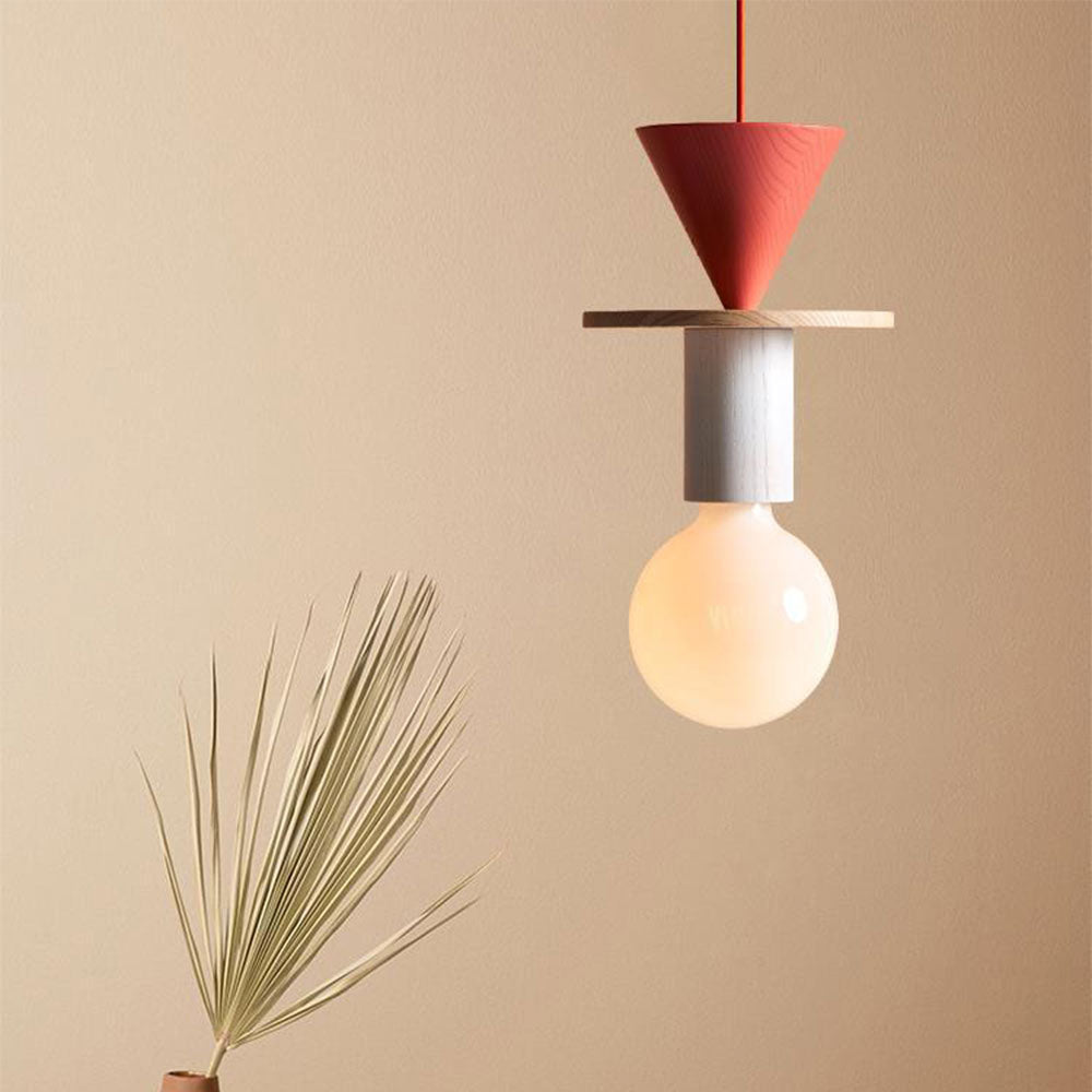 Lámpara Colgante de Madera de Colores con Diseño Moderno para Decoración 1
