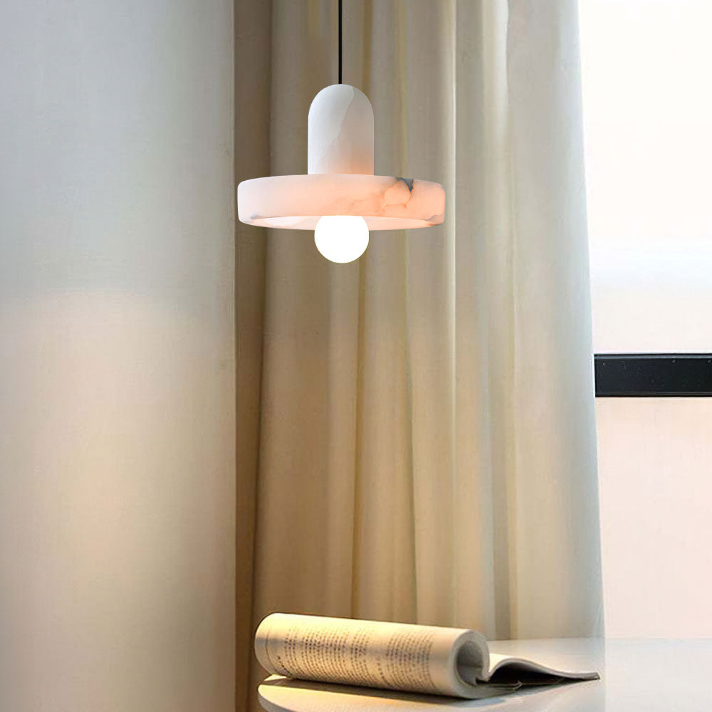 Lámpara Colgante de Mármol Blanco Minimalista para Techo - Iluminación Moderna para Sala de Estar y Comedor 4