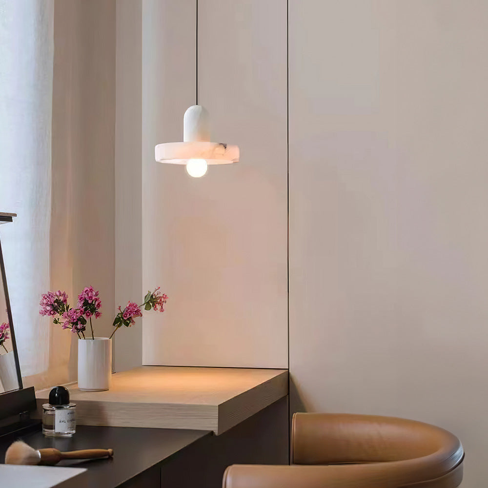Lámpara Colgante de Mármol Blanco Minimalista para Techo - Iluminación Moderna para Sala de Estar y Comedor 5