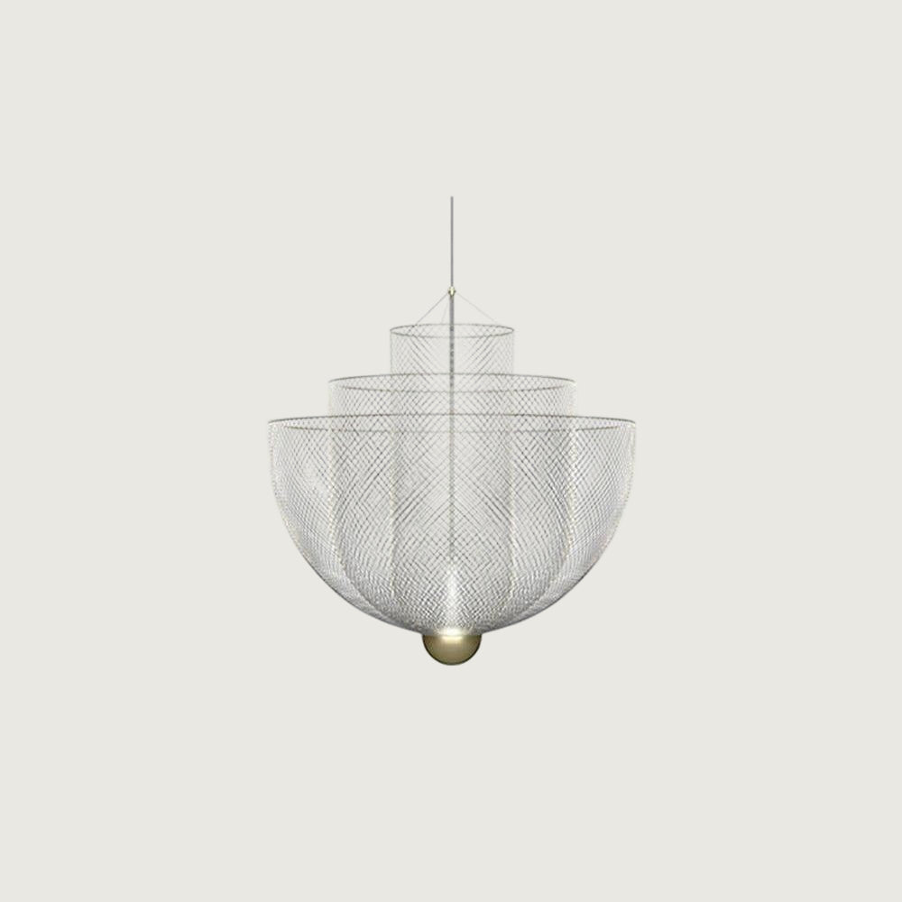 Lámpara Colgante de Metal con LED Integrado - Diseño Radiant Wirework, 60 cm de Diámetro 0