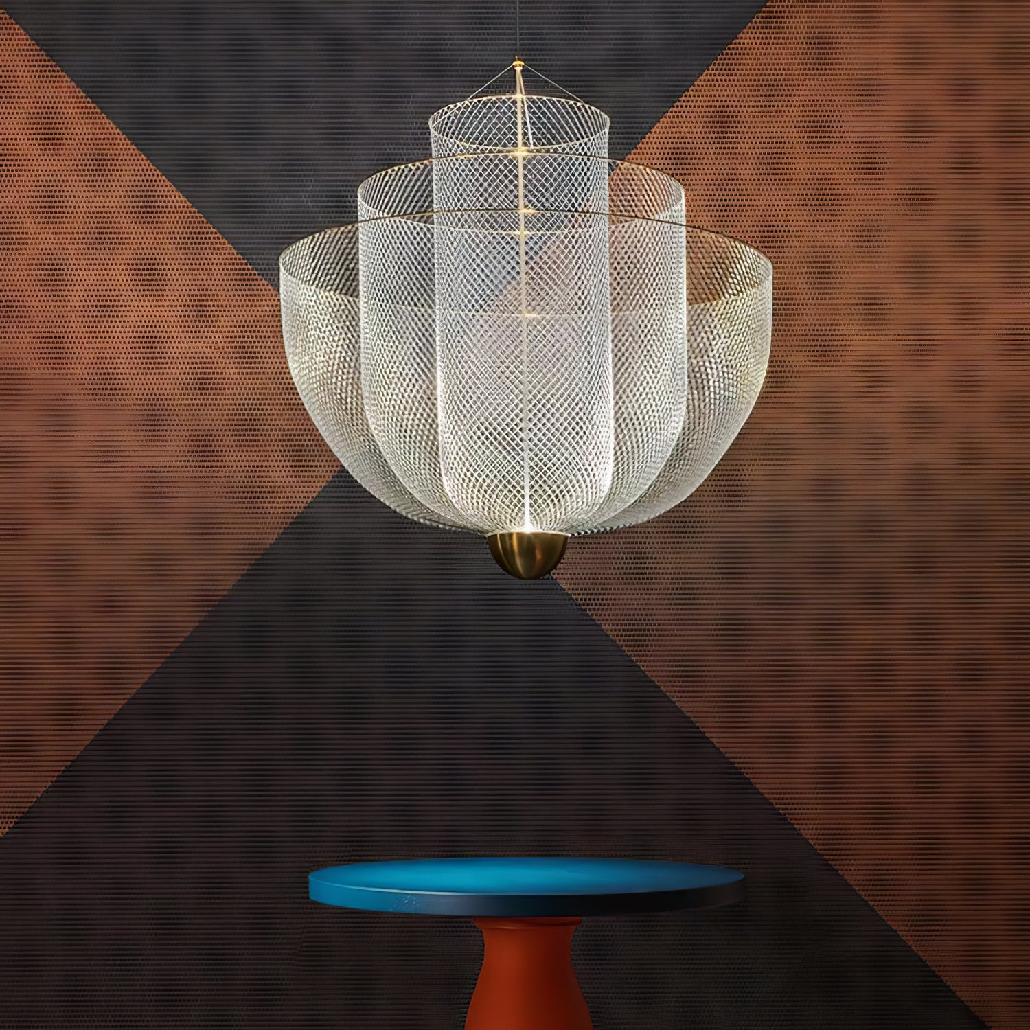 Lámpara Colgante de Metal con LED Integrado - Diseño Radiant Wirework, 60 cm de Diámetro 2