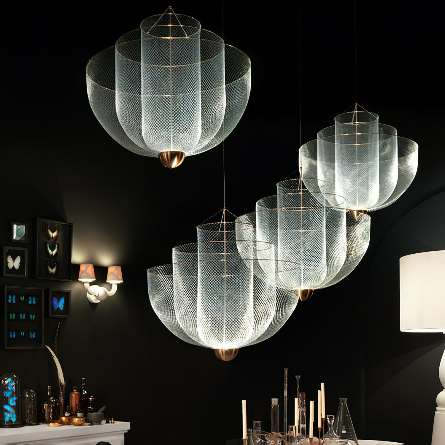 Lámpara Colgante de Metal con LED Integrado - Diseño Radiant Wirework, 60 cm de Diámetro 7