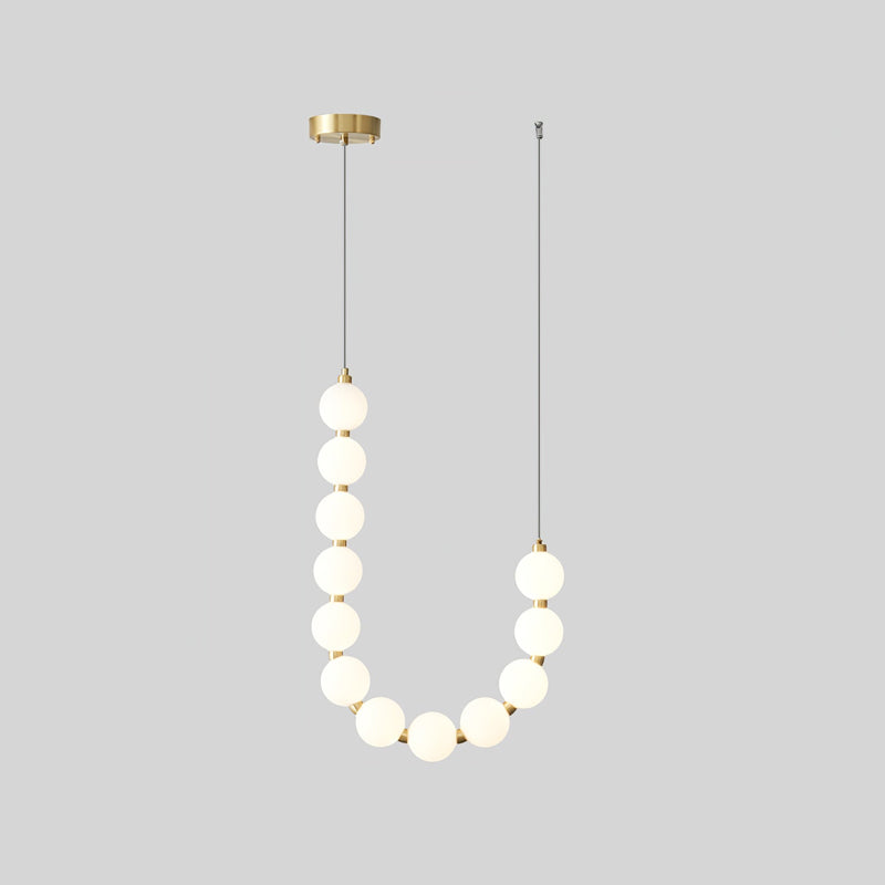 Lámpara Colgante de Perlas con Diseño Escultural en Bronce – Ideal para Comedores y Salas de Estar 0