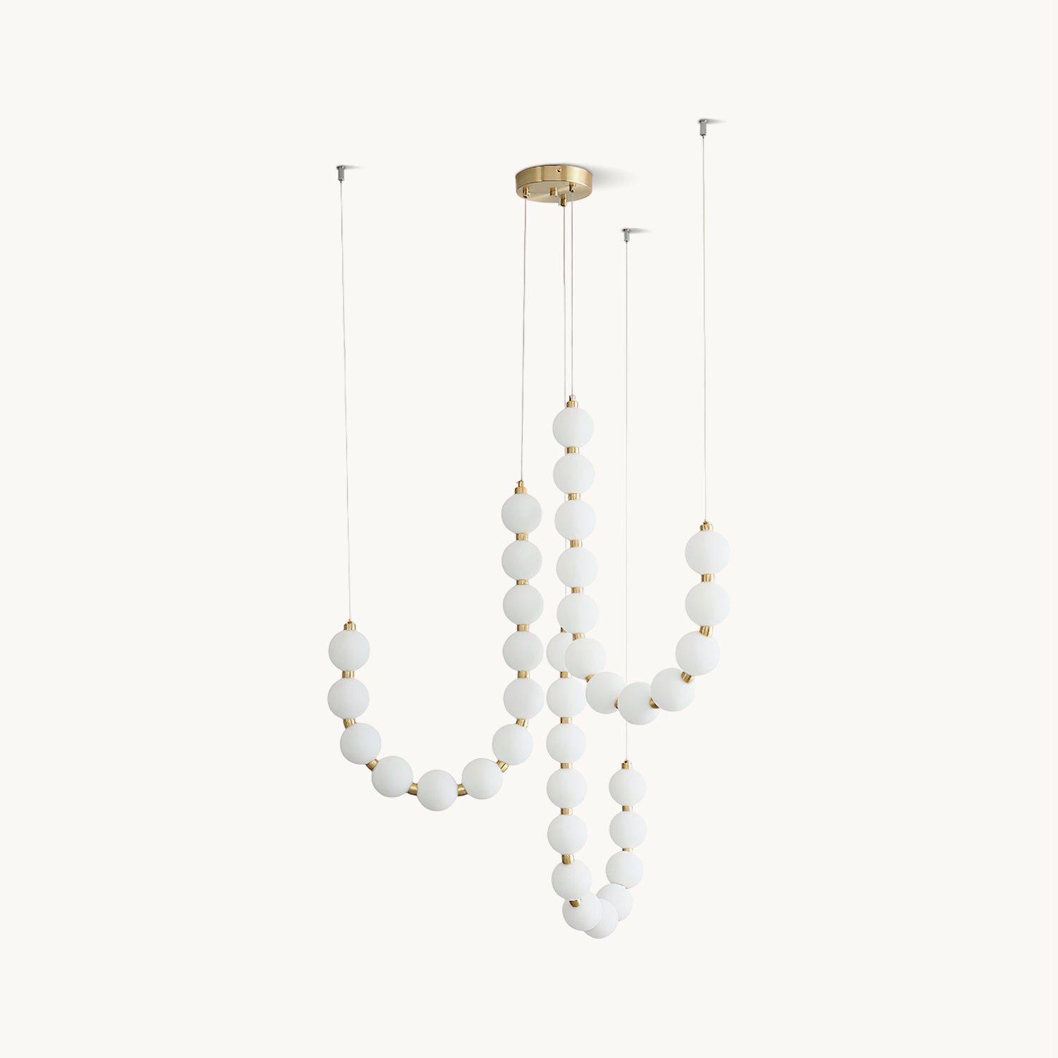 Lámpara Colgante de Perlas con Diseño Escultural en Bronce – Ideal para Comedores y Salas de Estar 1