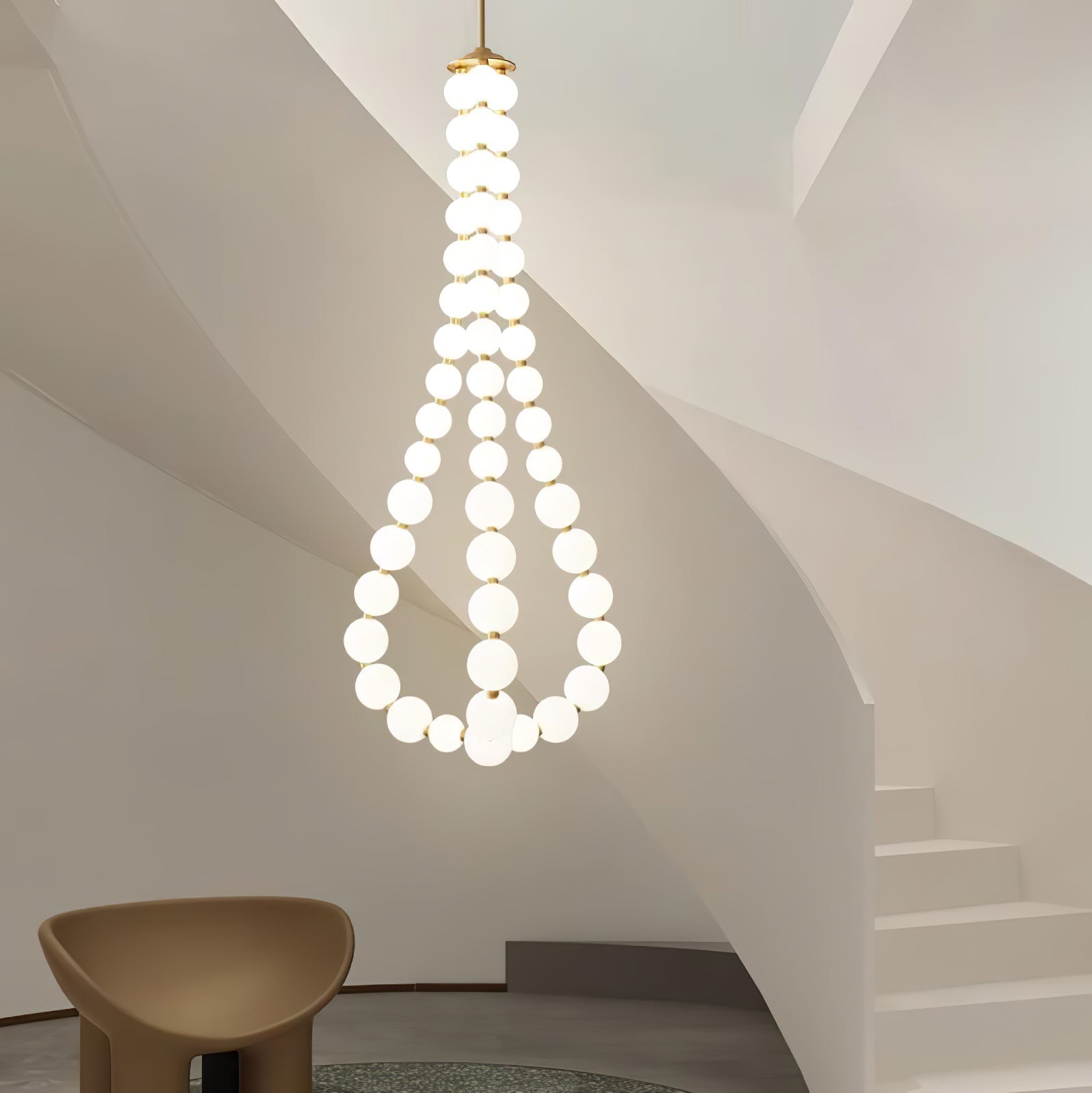 Lámpara Colgante de Perlas con Diseño Escultural en Bronce – Ideal para Comedores y Salas de Estar 5