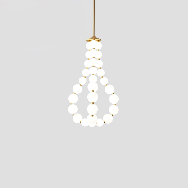 Lámpara Colgante de Perlas con Diseño Escultural en Bronce – Ideal para Comedores y Salas de Estar 9