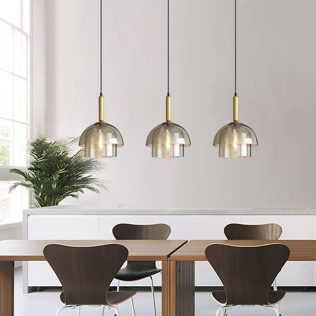 Lámpara Colgante de Techo de Vidrio Moderno con Diseño Elegante – Doble y Triple Capa 3