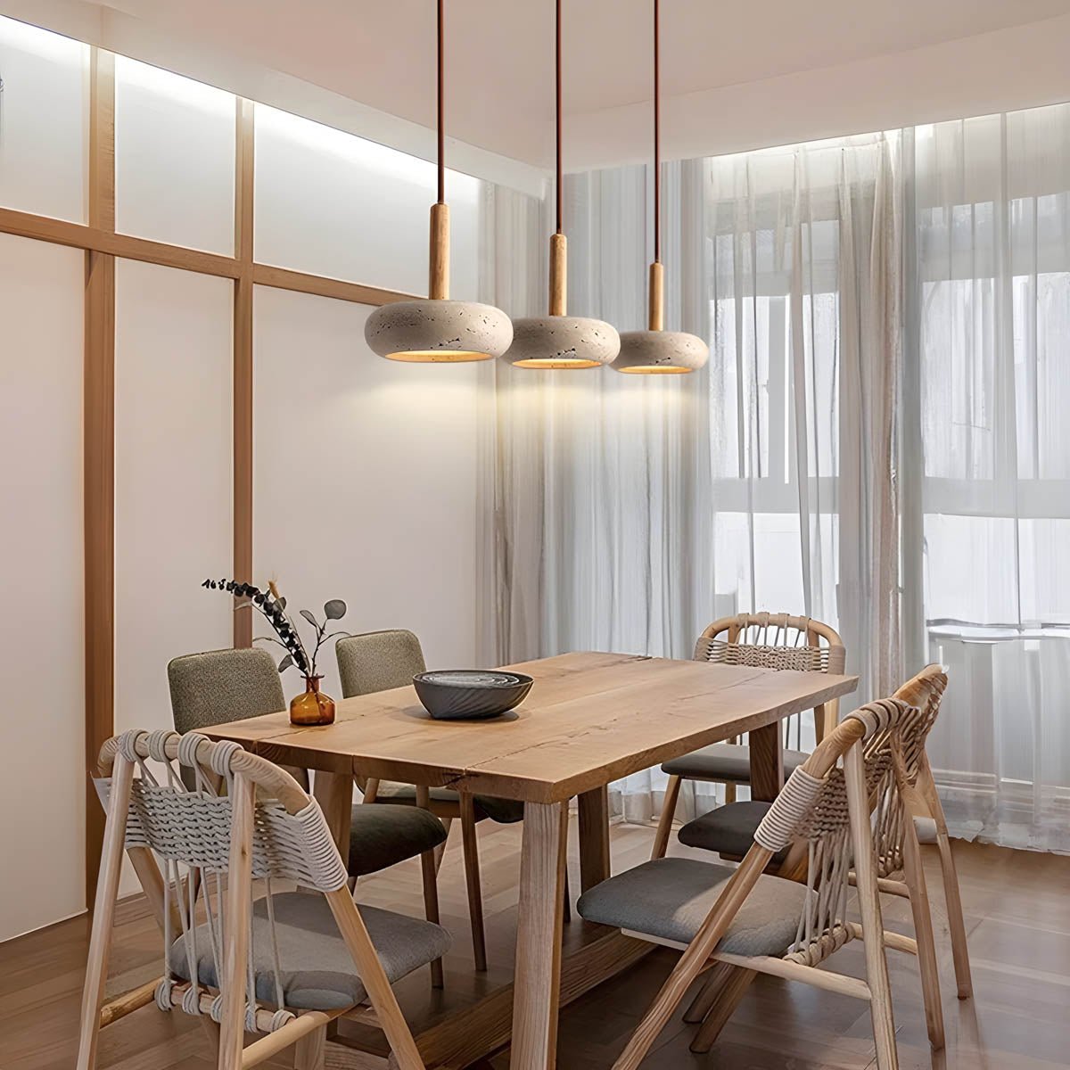 Lámpara Colgante de Travertino Amarillo – Diseño Orgánico para Decoración Interior 5