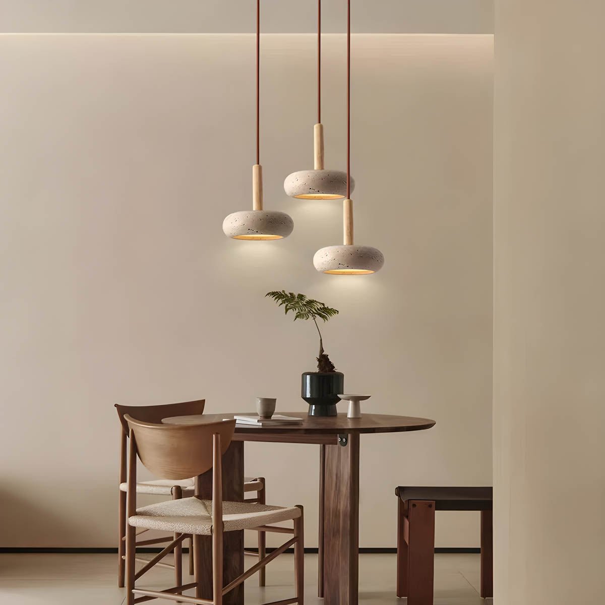 Lámpara Colgante de Travertino Amarillo – Diseño Orgánico para Decoración Interior 7