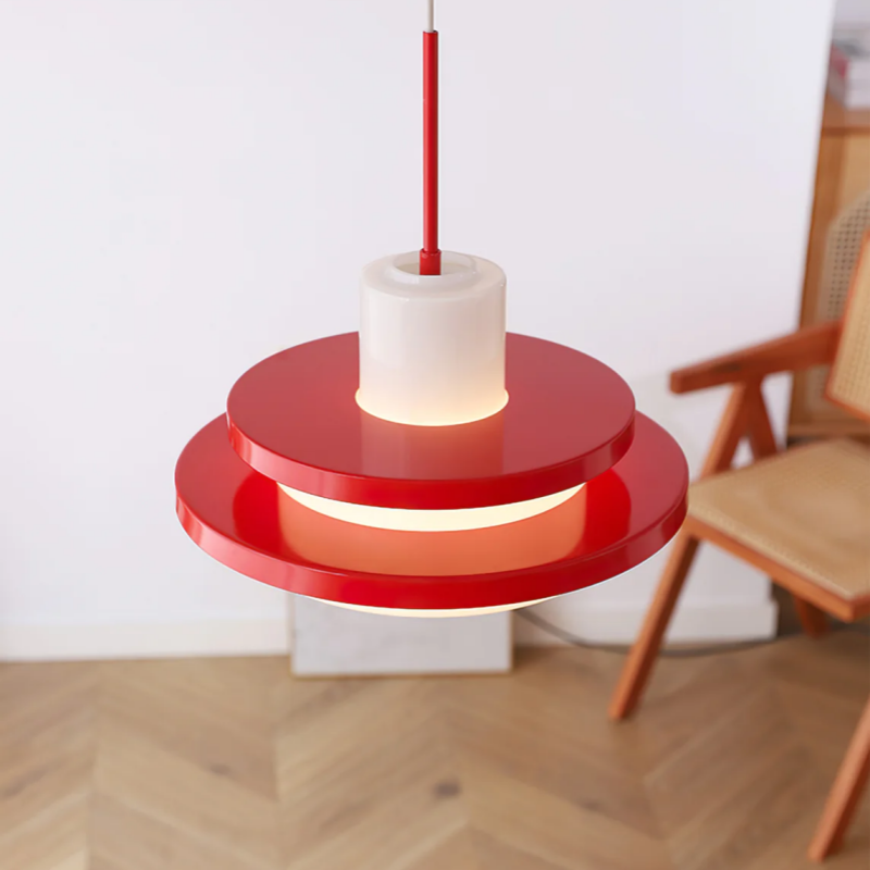 Lámpara Colgante de Vidrio Bauhaus de Doble Capa – Estilo Medio Siglo 6