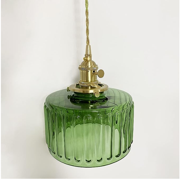 Lámpara Colgante de Vidrio Cilíndrica Vintage con Diseño Elegante y Luz Cálida 4