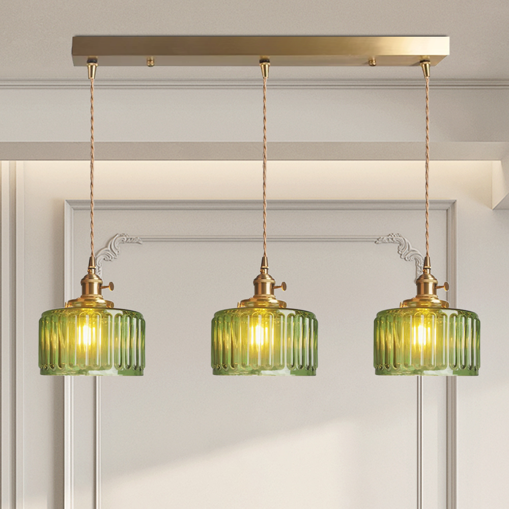 Lámpara Colgante de Vidrio Cilíndrica Vintage con Diseño Elegante y Luz Cálida 8
