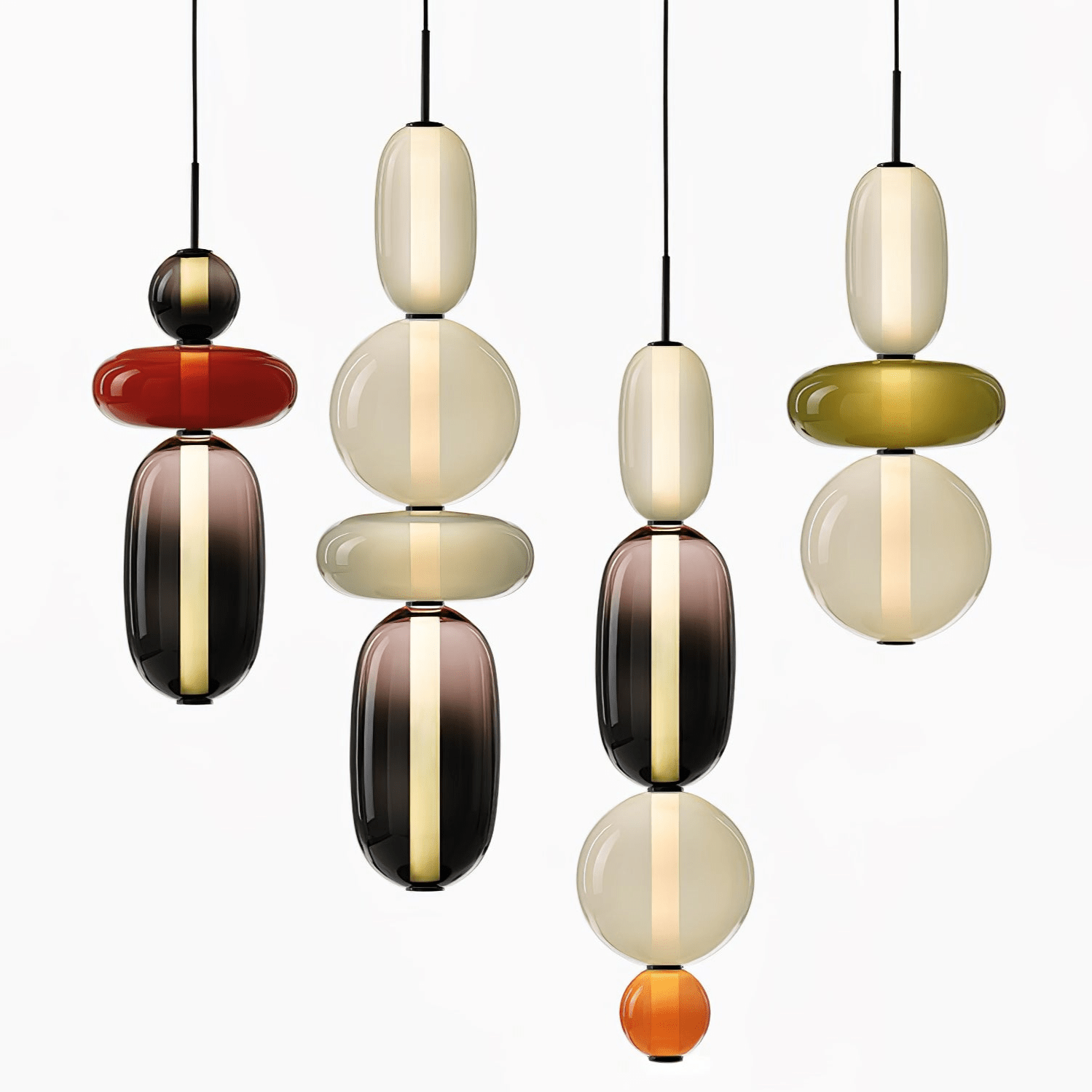 Lámpara Colgante de Vidrio Colorido con LED Integrado – Diseño Moderno y Elegante 1
